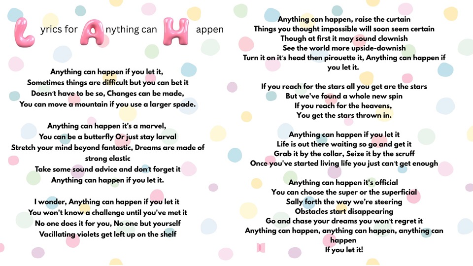 Anything can happen lyrics