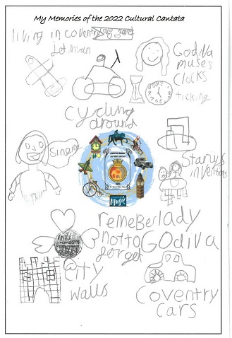 children's written and illustrted feedback from cultural cantata 2022