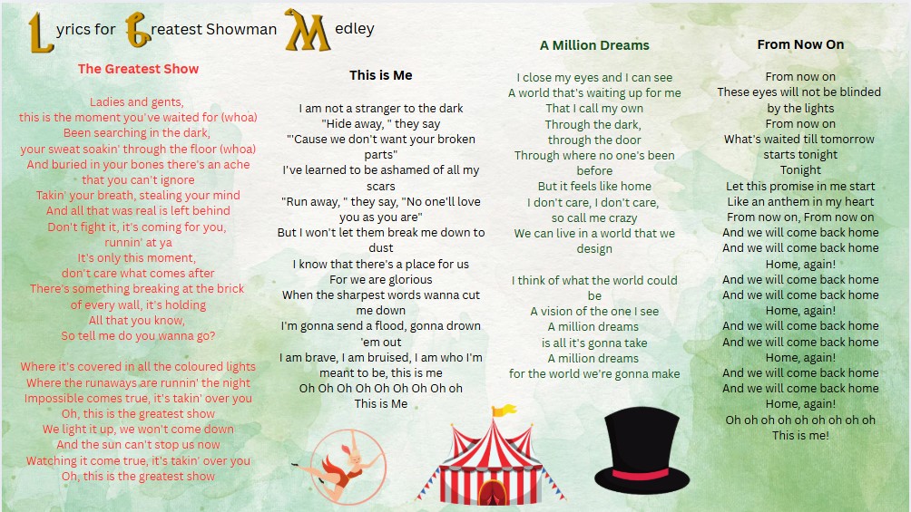 Greatest showman medley lyric images