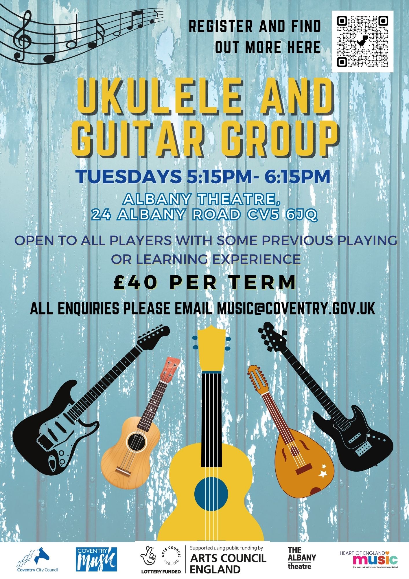 Ukulele and guitar group