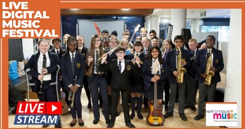 image of secondary school students holding musical instruments