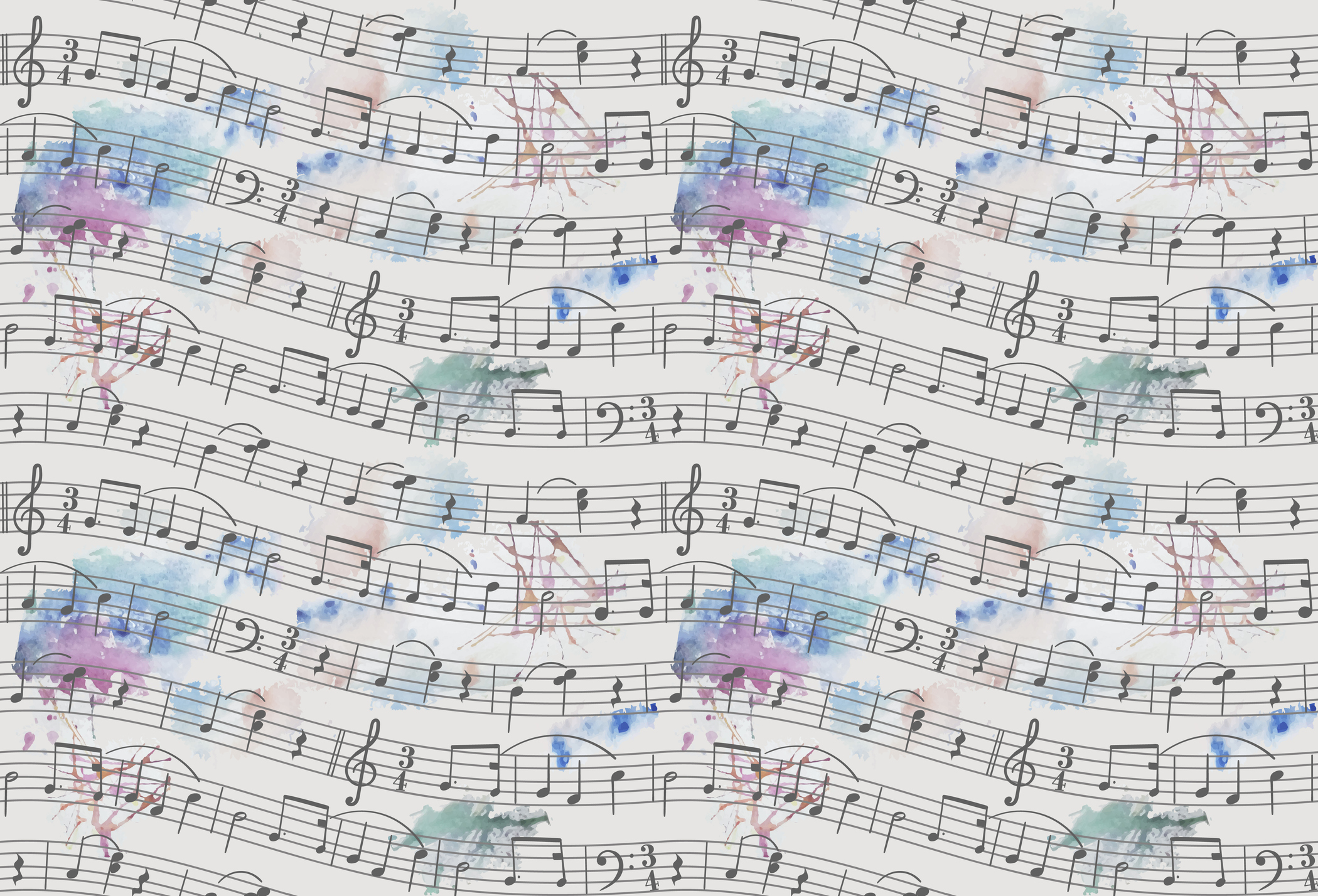 Sheet music with ink stains